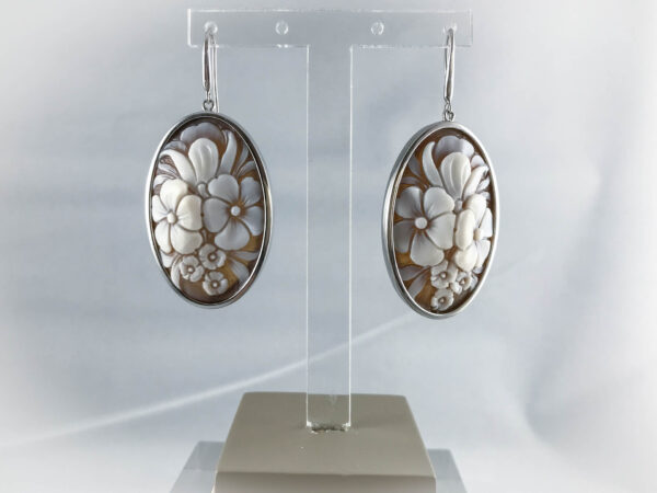 Orecchini  d'argento Floreali Ovali - Cameo Italiano
