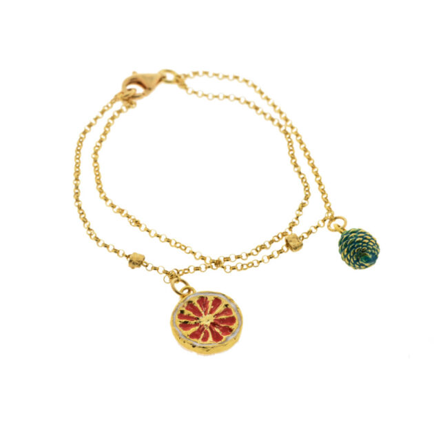 Bracciale arancia e pigna , agrodolce