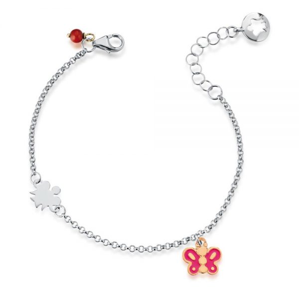 Bracciale Bambina in oro con Angelo e Farfallina