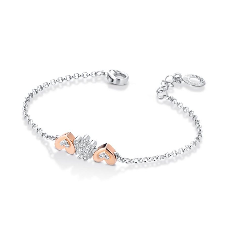BRACCIALE ANGELO CUORI ARGENTO