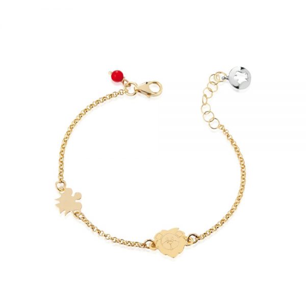 Bracciale Bimbo/a in Oro giallo con Angelo e Leone