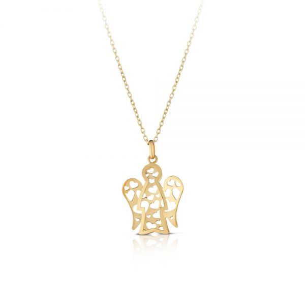 Collana con Angelo in Oro Traforato