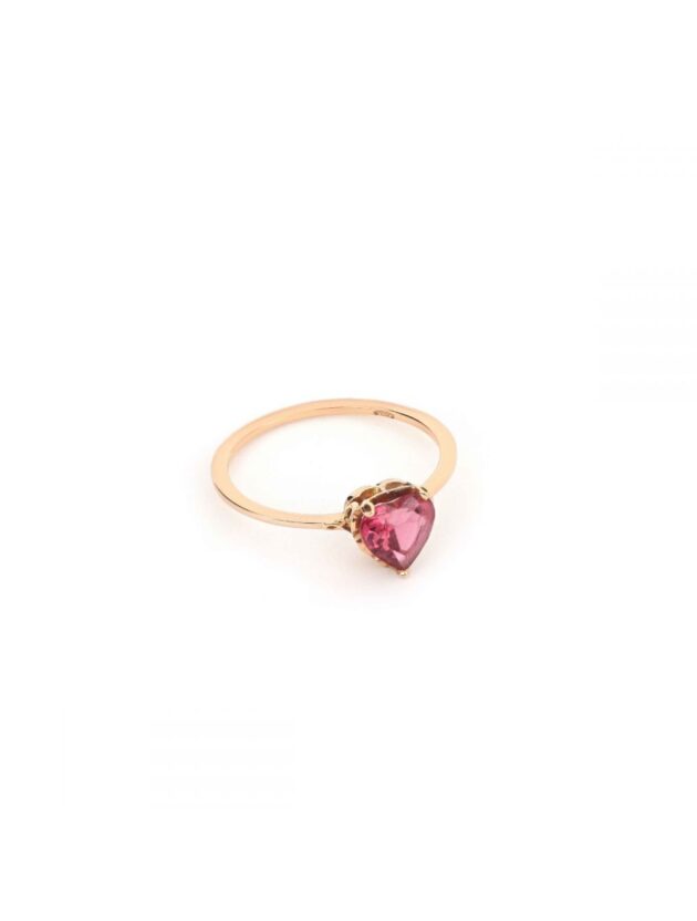 Anello Oro 18kt Tormalina Cuore