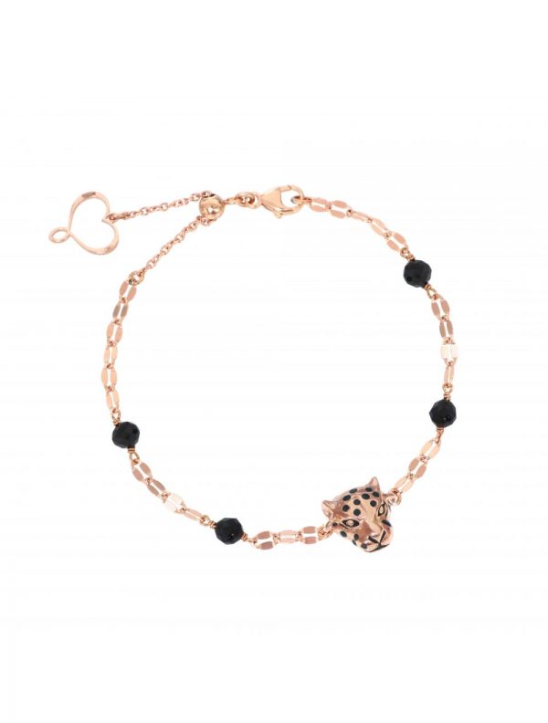Bracciale di Catena con Leopardo Oro Rosa