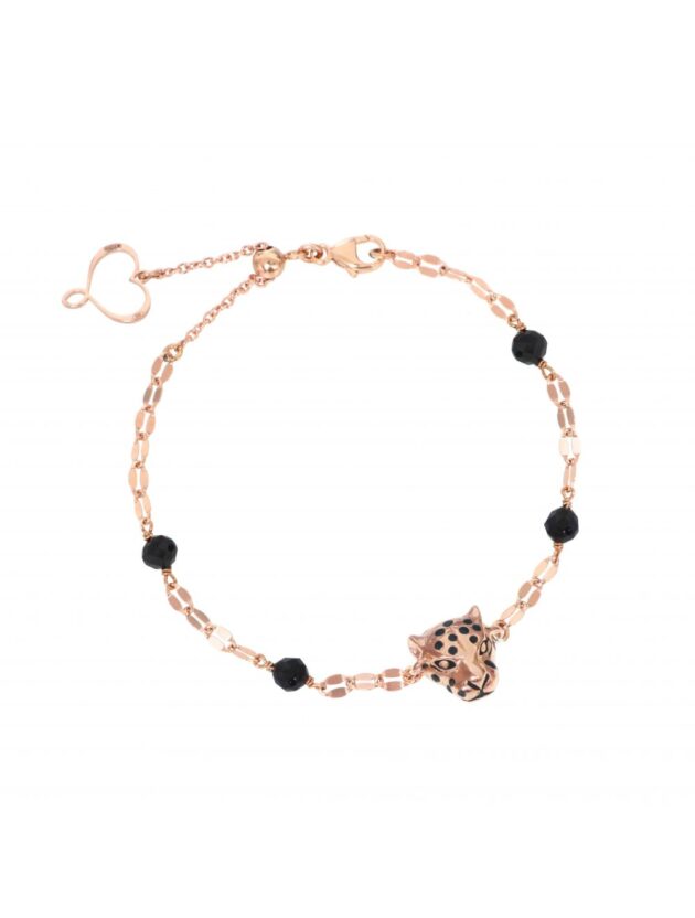 Bracciale di Catena con Leopardo Oro Rosa
