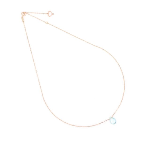 Girocollo Oro 18kt con Goccia di Topazio Azzurro