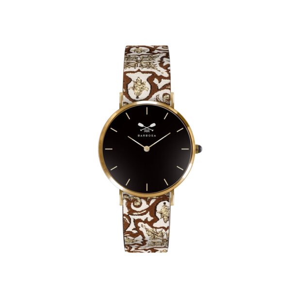 Orologio Jacquard Maiolica dm. 36,5 - Nero