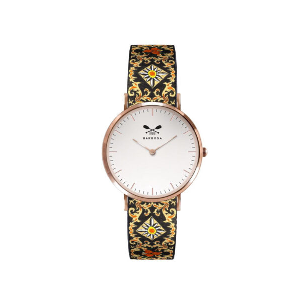 Orologio Bianco dm. 36,5 - Jacquard Melograno