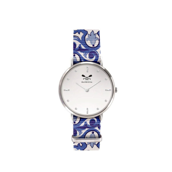 Orologio Bianco Zirconi dm. 36,5 - Nato Maiolica