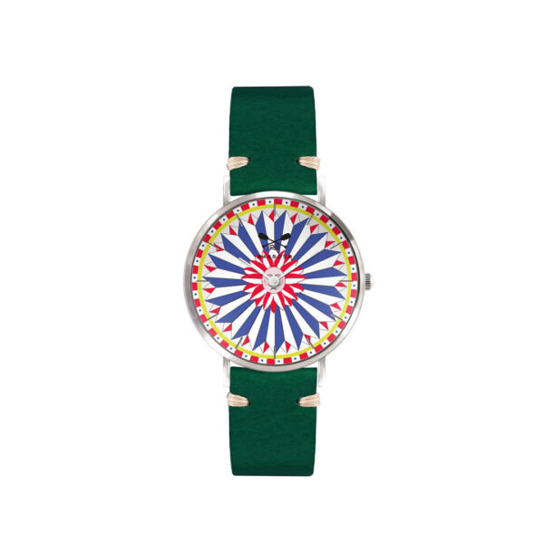 Orologio Bianco Zirconi dm. 36,5 - Verde Vintage
