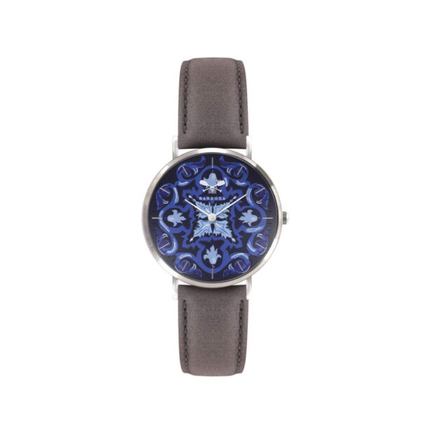 Orologio Maiolica Blu dm. 36,5 - Grigio