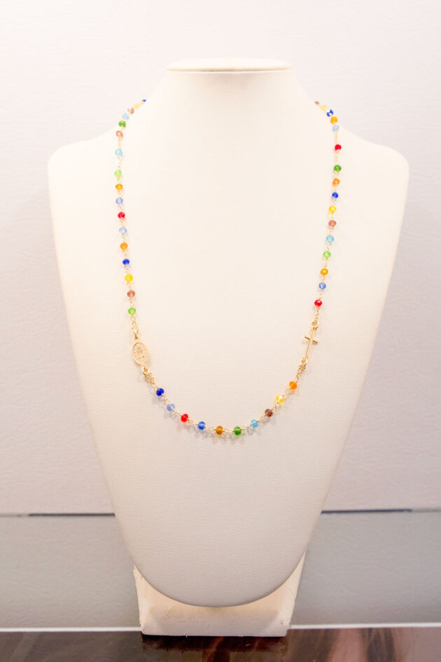 Collana Rosario con Perline Colorate
