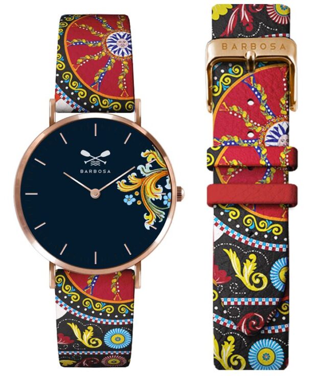 Orologio Maiolica blu